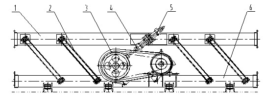 連桿長距離振動(dòng)輸送機(jī)結(jié)構(gòu)圖紙